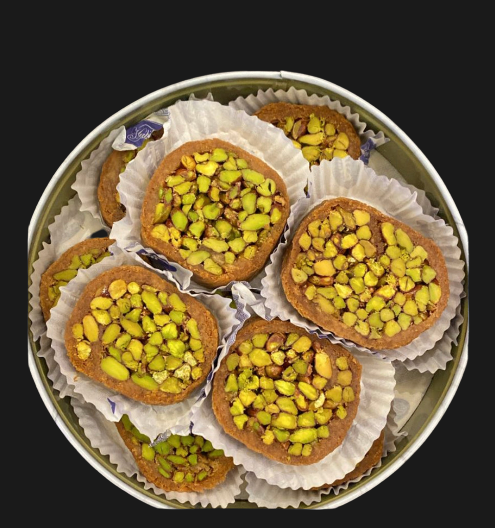 A. Habibah Burma Shamiah Pistachios البرمة الشامية بالفستق الحلبي من حلويات حبيبة