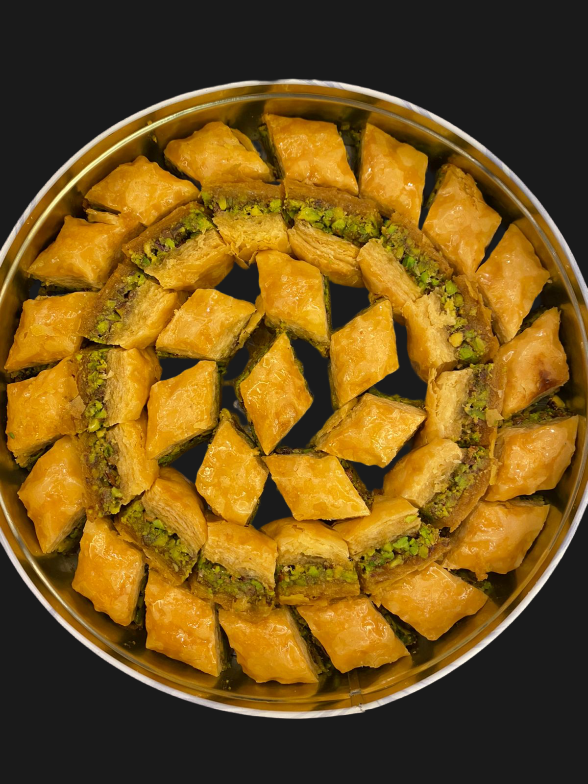 A. Habibah Pistachios Baklava بقلاوة الفستق الحلبي من حلويات حبيبة